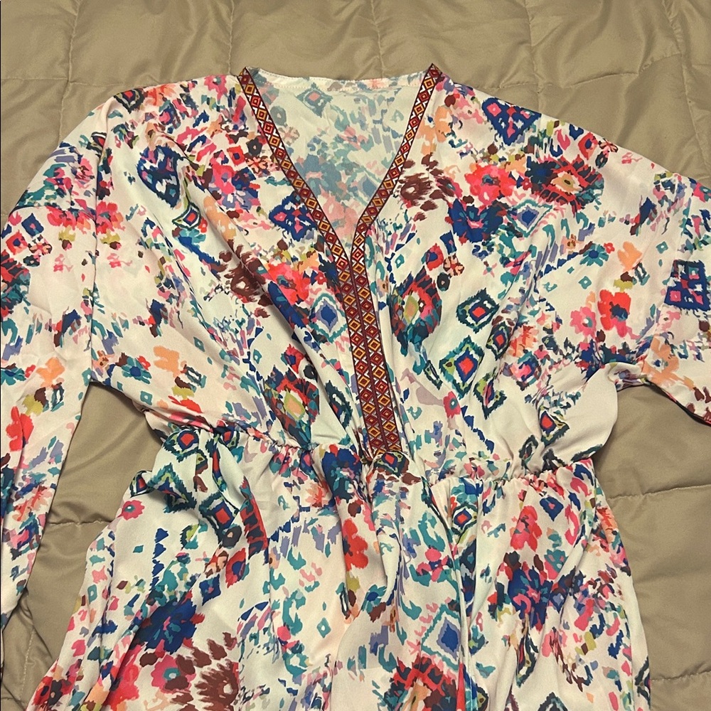 Source Unknown Multicolor Long Sleeve Dress